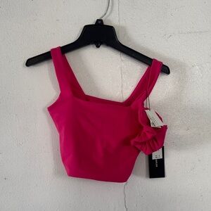 Chic Fuchsia Crop Top with scrunchie